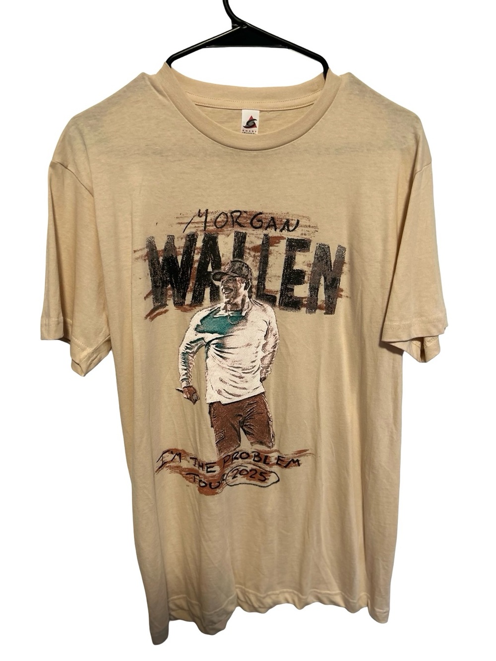 Morgan Wallen Beige Graphic Short Sleeve Tee - Women's Casual Top